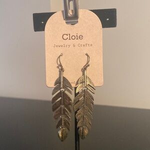 Gold Feather Earrings